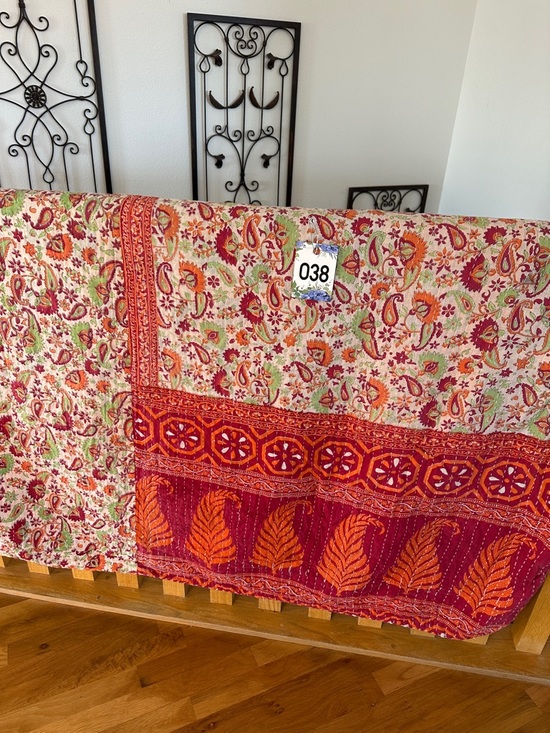 Other - K38 Gorgeous Lady Reversible Twin Kantha Quilt